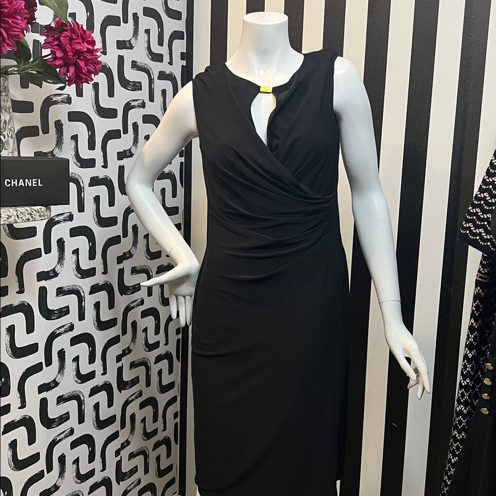 Ralph Lauren, black midi sleeveless dress #103